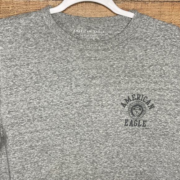 American Eagle Super Soft Standard Fit Short Sleeve Shirt Gray SZ Small - Picture 2 of 4